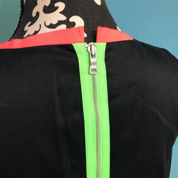 Tahari Bright Neon Dress EUC Woman's 12 Green Orange Colorblock Floral Print Fun - Picture 10 of 13